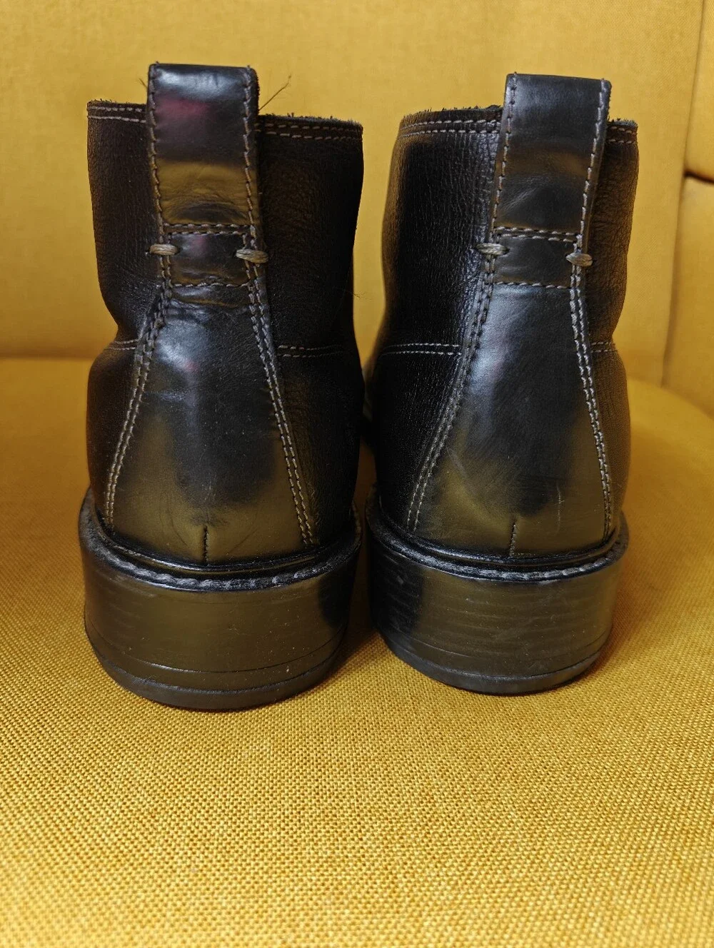 Cole Haan Men's Kennedy Black Leather Chukka Boots Blue Lining Boots Men's 8M